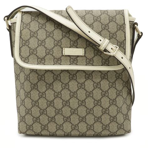 GUCCI 223666 Shoulder Bag GG Supreme Canvas Gray Women's